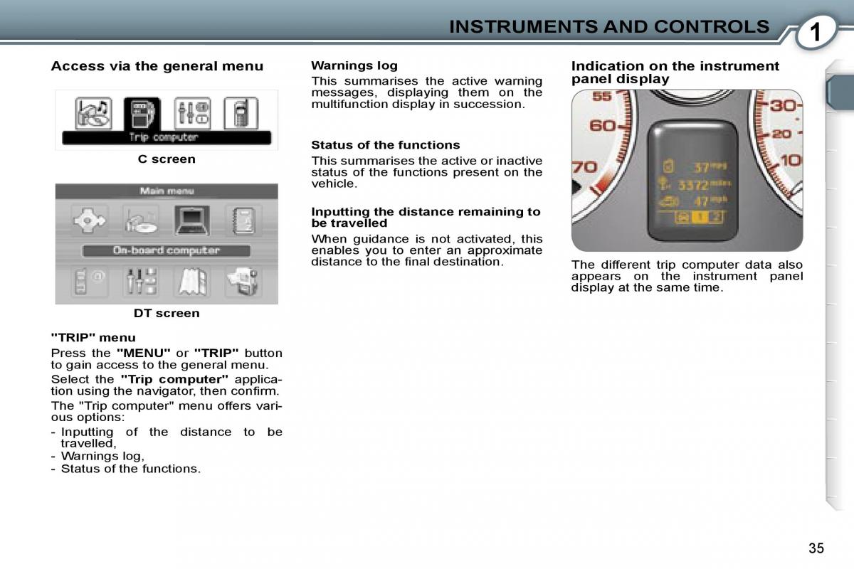 Peugeot 607 owners manual / page 30