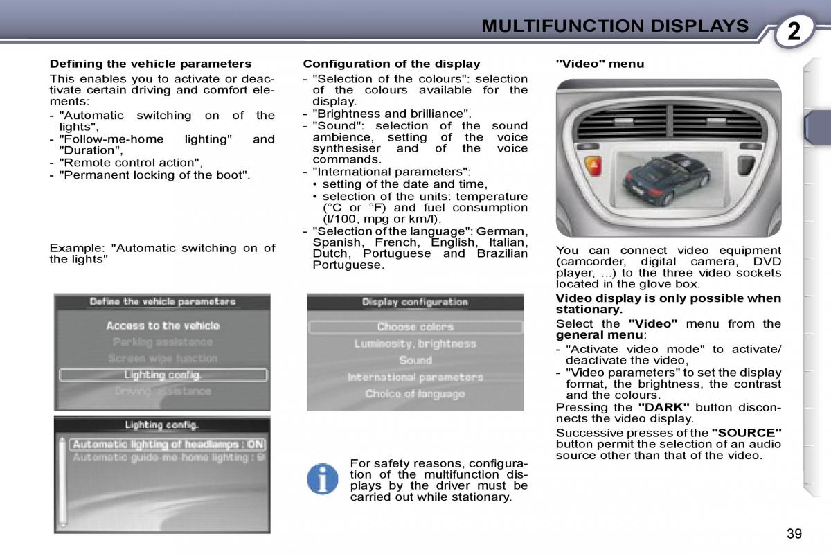 Peugeot 607 owners manual / page 34