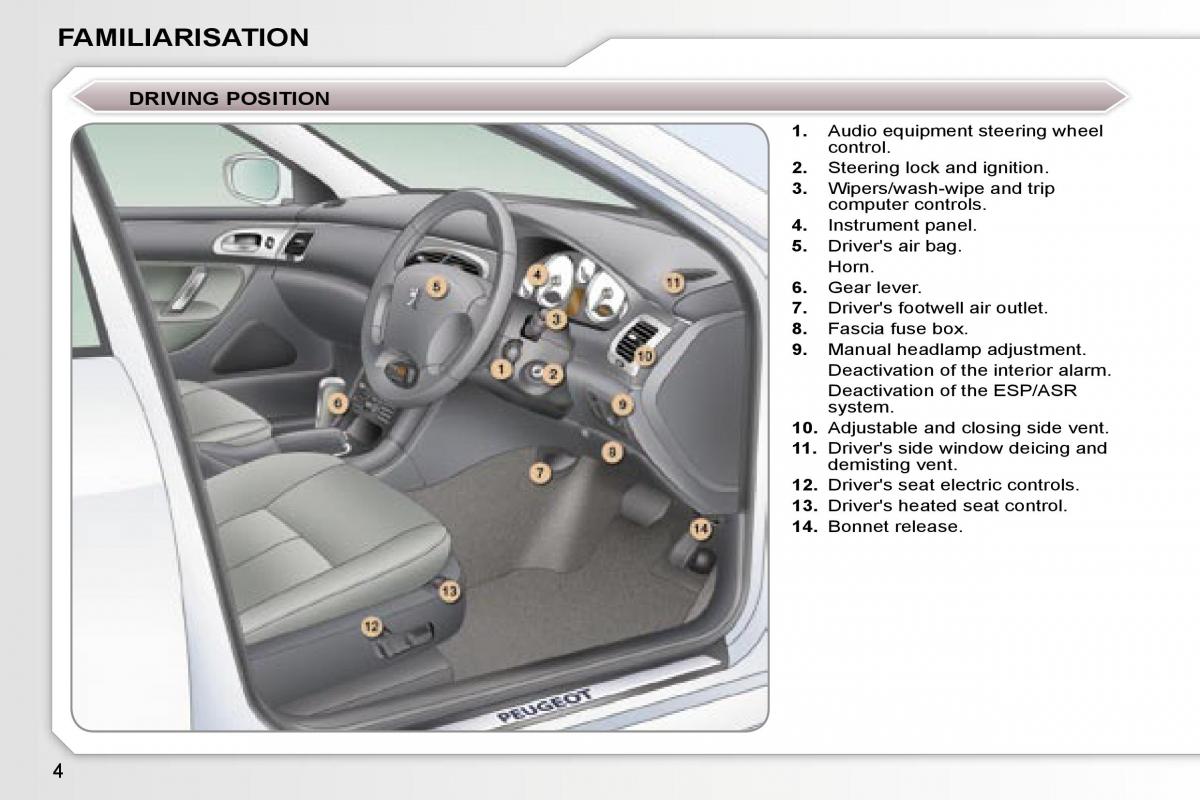 Peugeot 607 owners manual / page 35