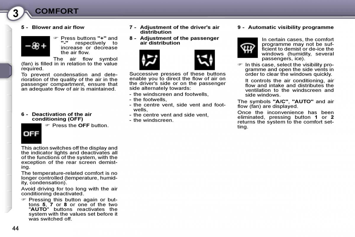 Peugeot 607 owners manual / page 42