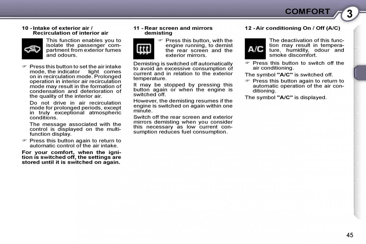 Peugeot 607 owners manual / page 43