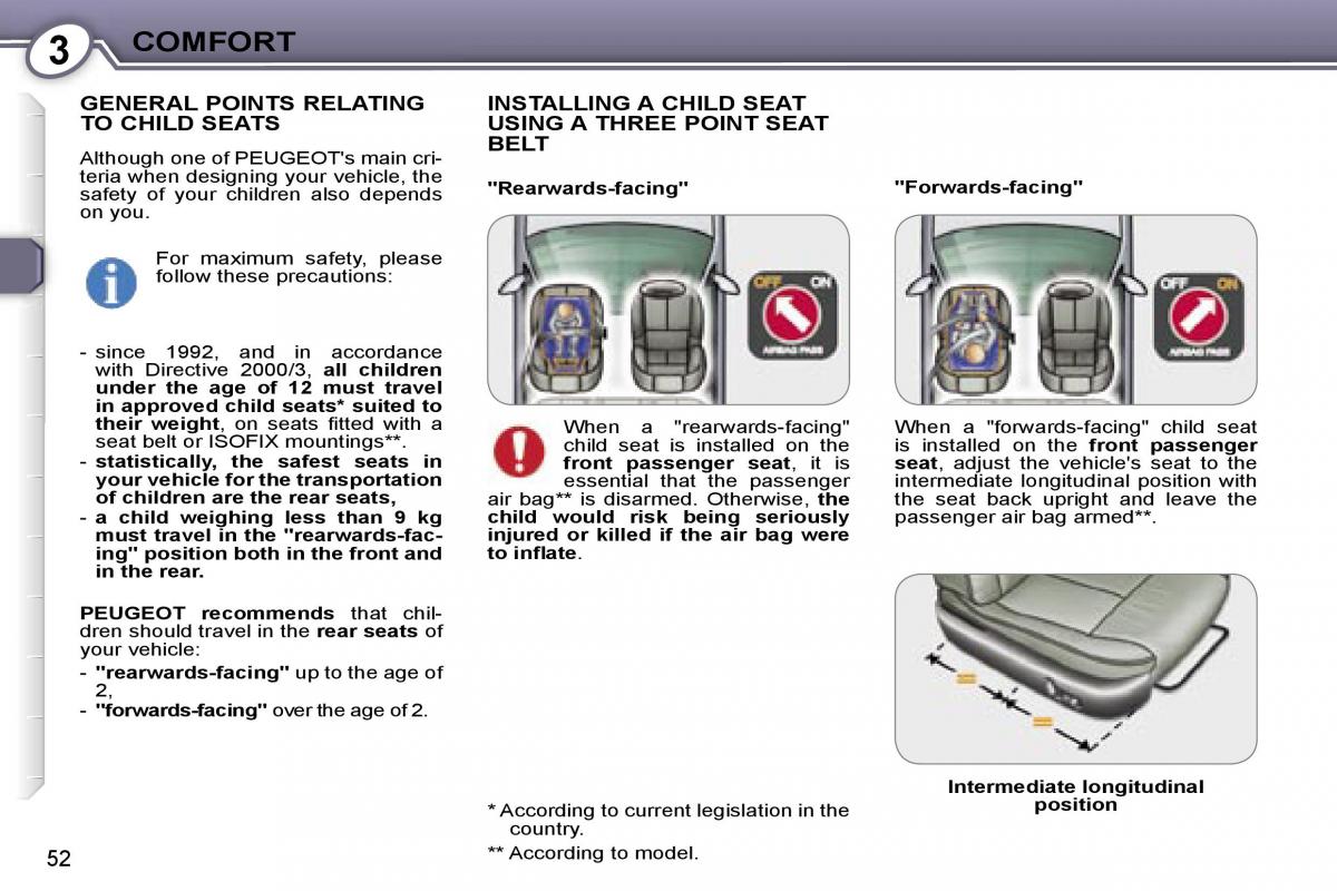 Peugeot 607 owners manual / page 52