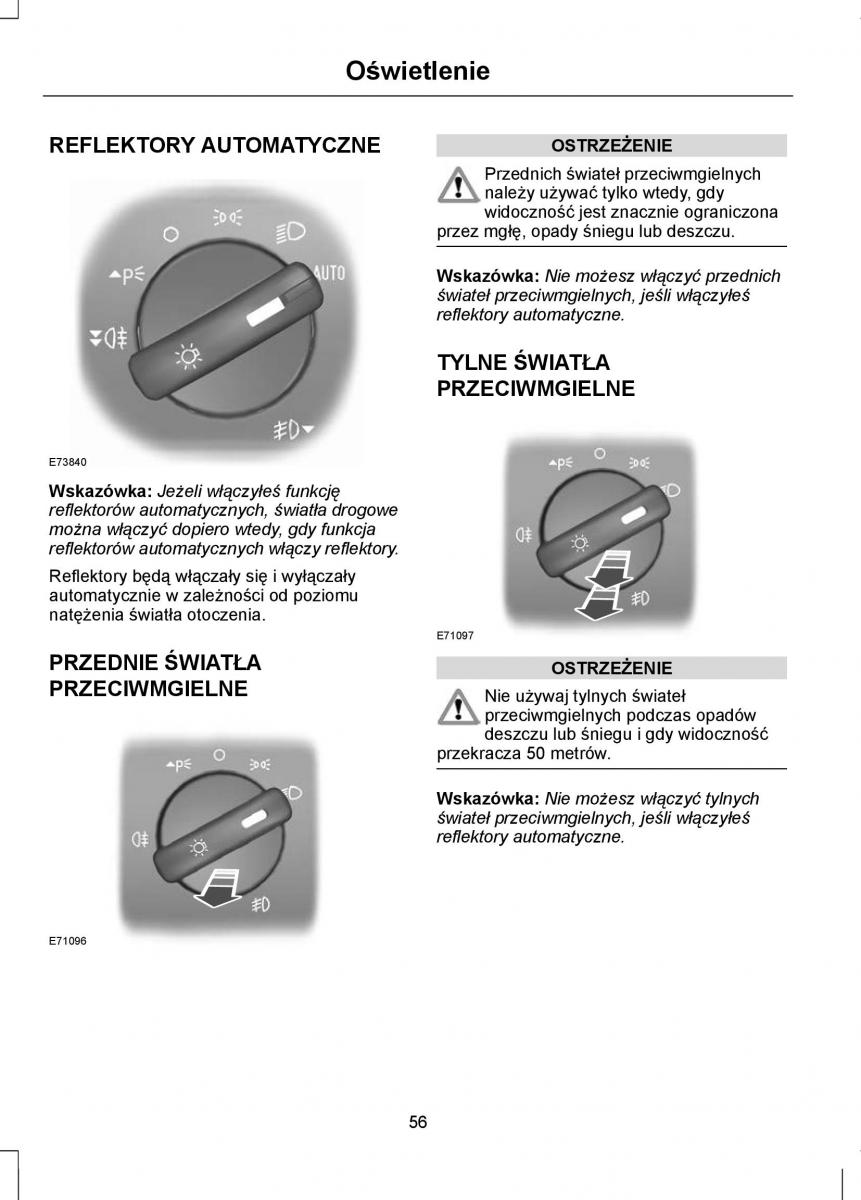 Ford Focus II 2 instrukcja obslugi / page 58