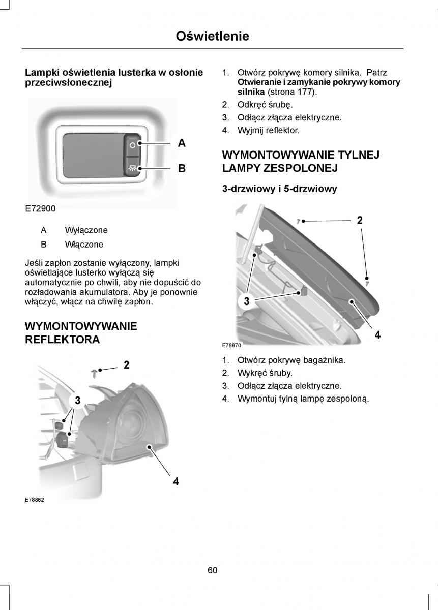 Ford Focus II 2 instrukcja obslugi / page 62