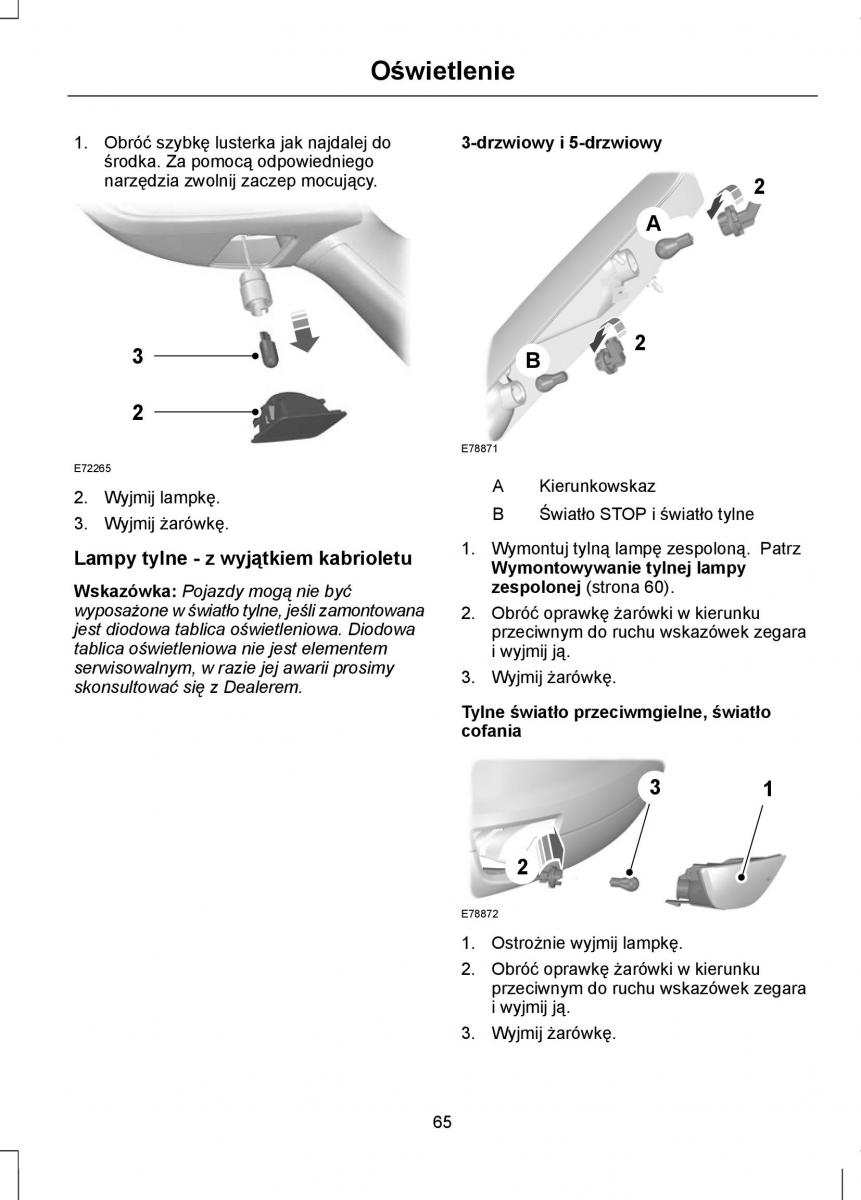 Ford Focus II 2 instrukcja obslugi / page 67