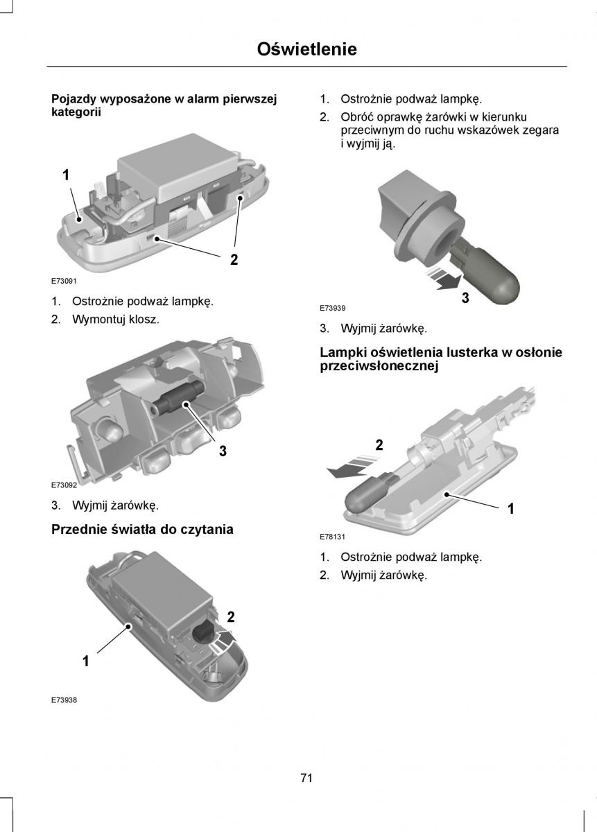 Ford Focus II 2 instrukcja obslugi / page 73