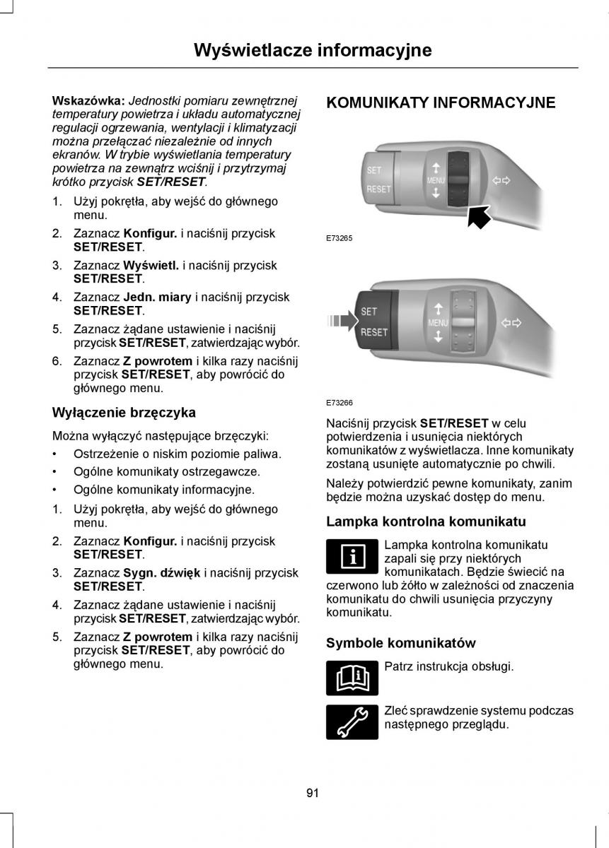 Ford Focus II 2 instrukcja obslugi / page 93