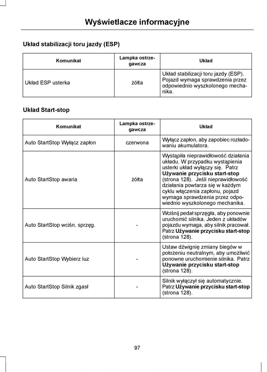 Ford Focus II 2 instrukcja obslugi / page 99