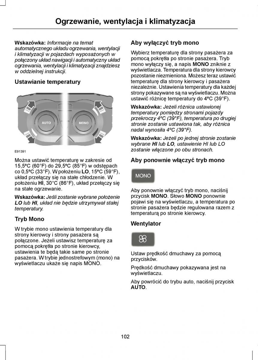 Ford Focus II 2 instrukcja obslugi / page 104