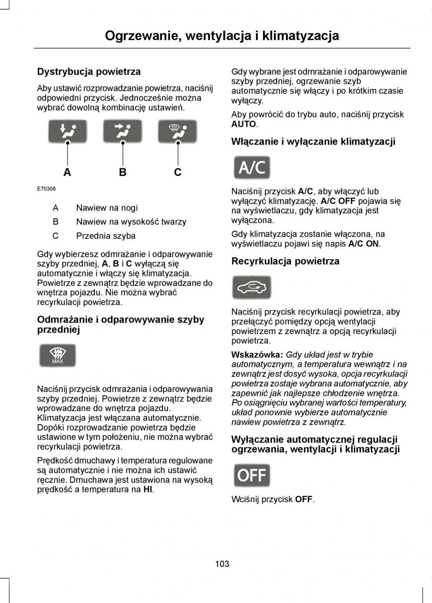 Ford Focus II 2 instrukcja obslugi / page 105