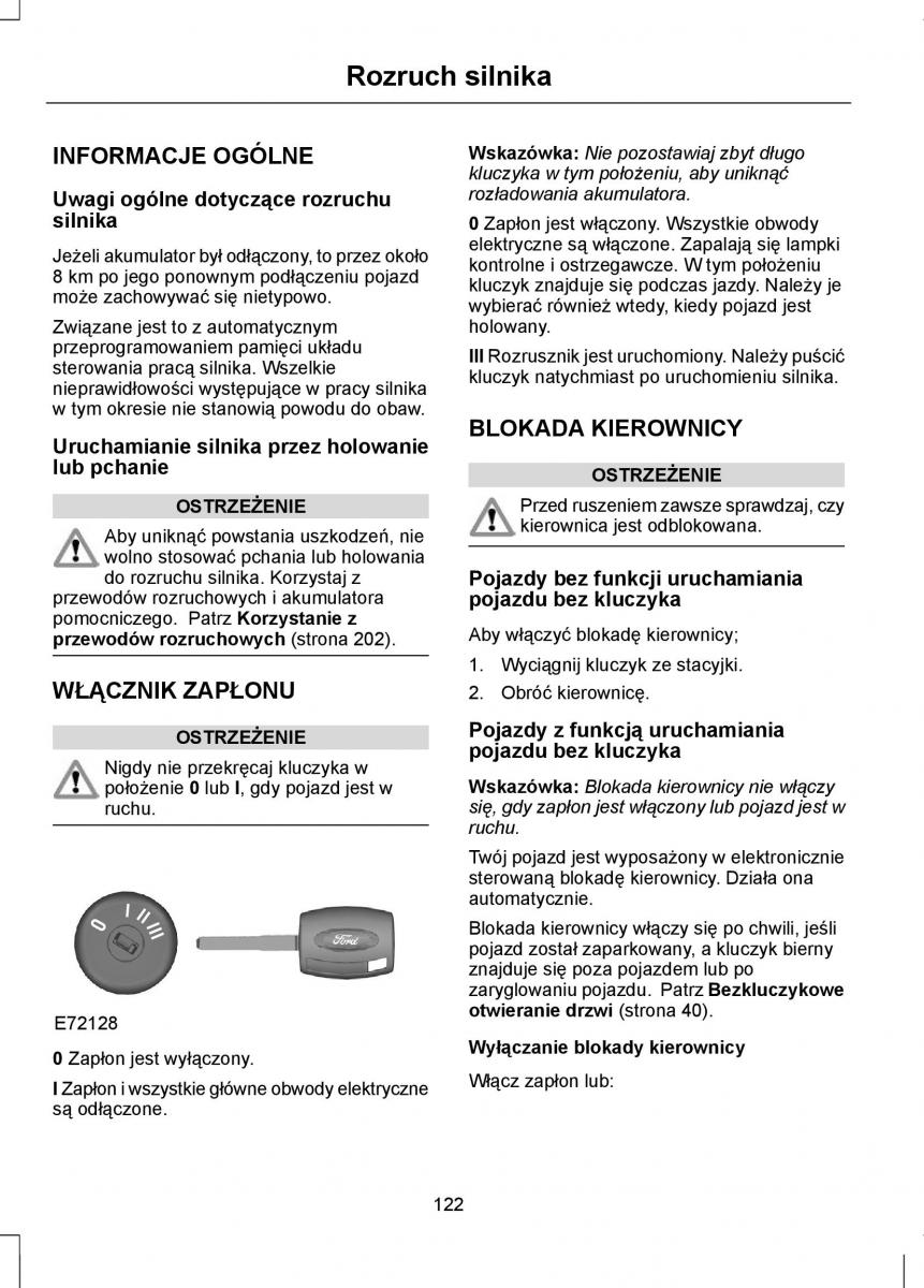 Ford Focus II 2 instrukcja obslugi / page 124