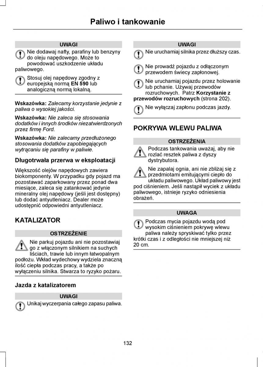 Ford Focus II 2 instrukcja obslugi / page 134