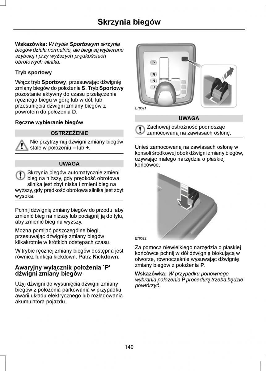 Ford Focus II 2 instrukcja obslugi / page 142