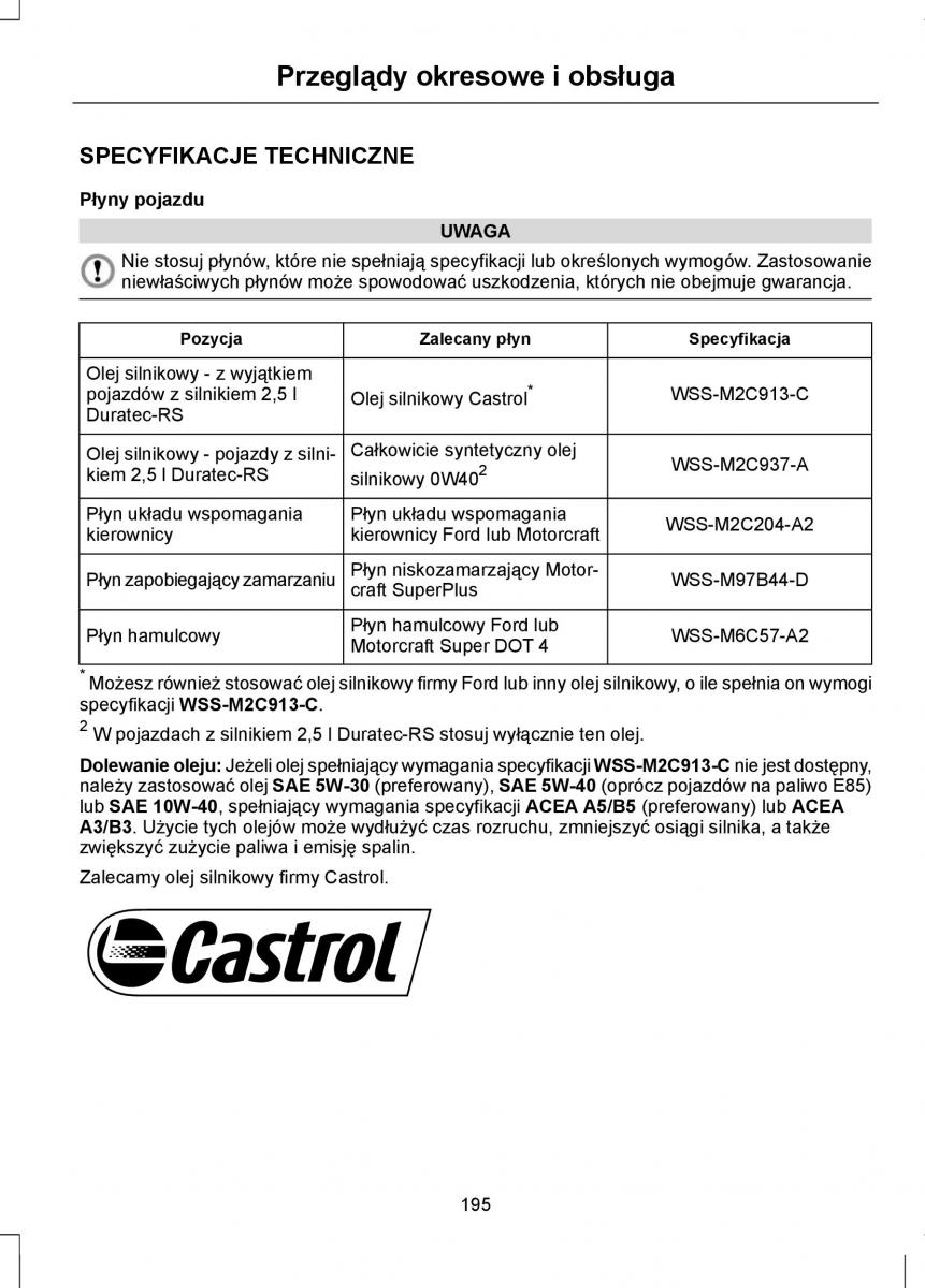 Ford Focus II 2 instrukcja obslugi / page 197