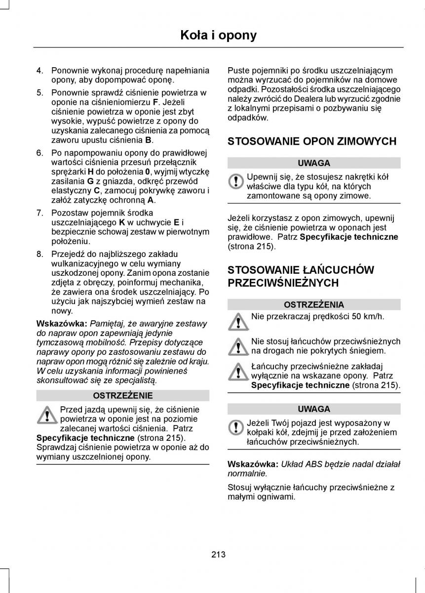 Ford Focus II 2 instrukcja obslugi / page 215