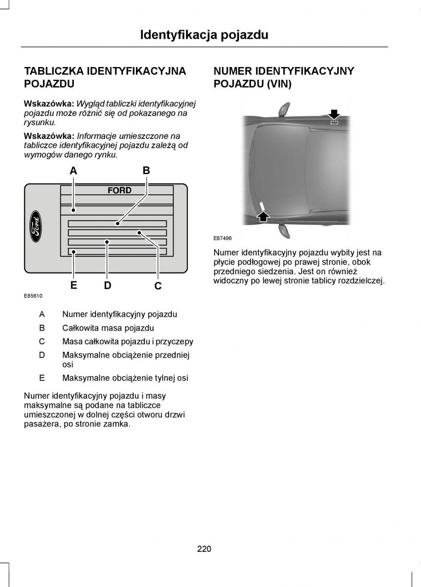 Ford Focus II 2 instrukcja obslugi / page 222