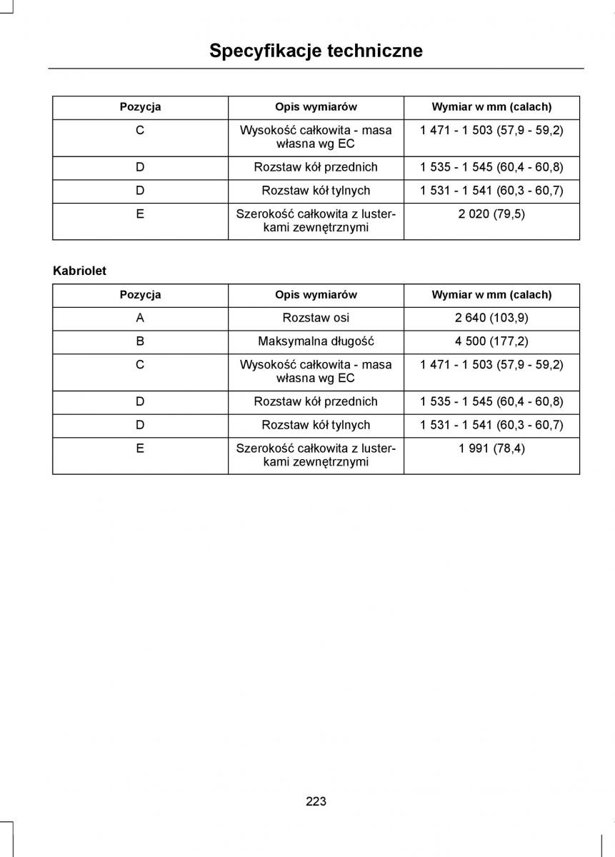 Ford Focus II 2 instrukcja obslugi / page 225