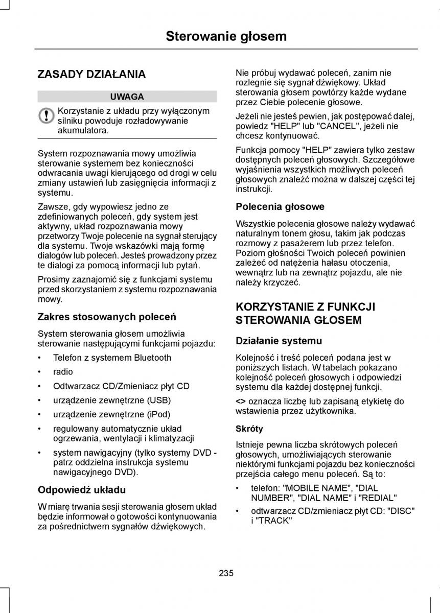 Ford Focus II 2 instrukcja obslugi / page 237