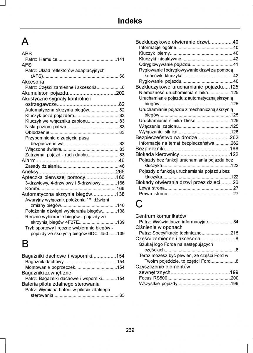 Ford Focus II 2 instrukcja obslugi / page 271