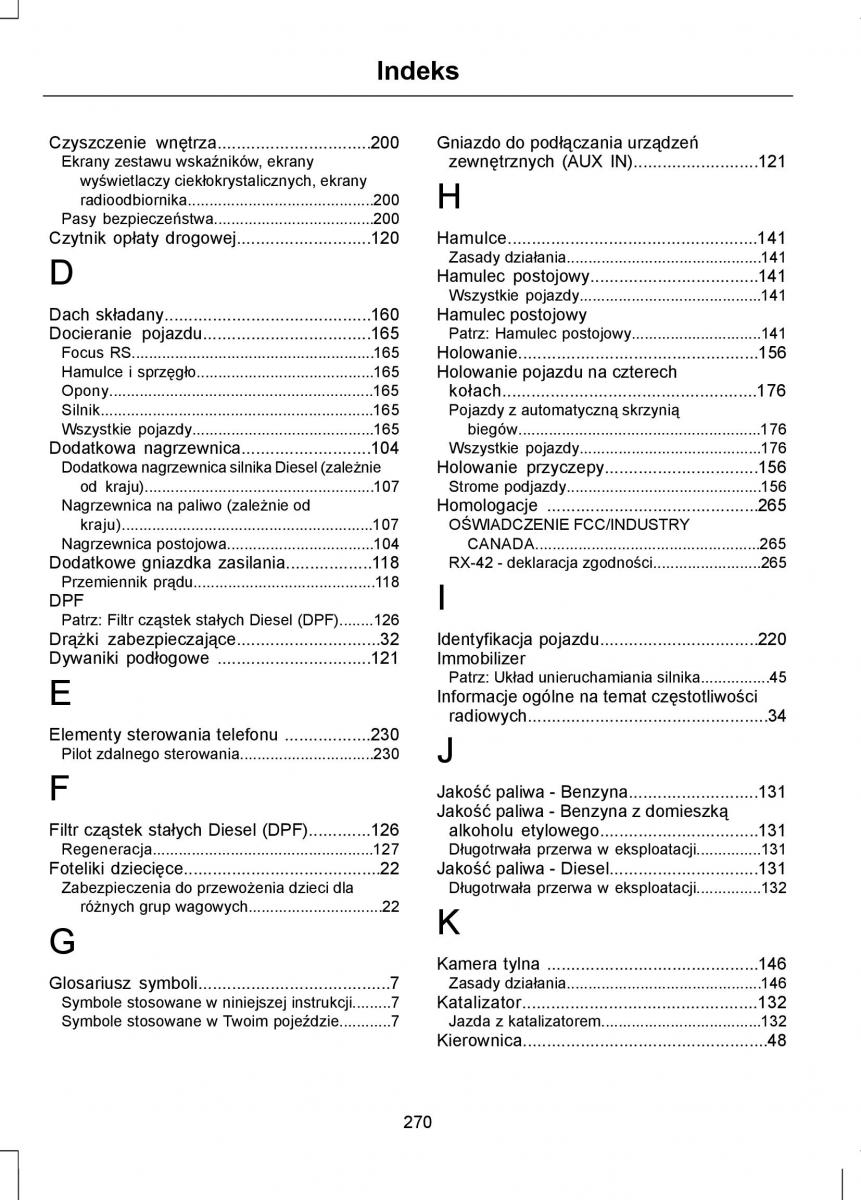 Ford Focus II 2 instrukcja obslugi / page 272