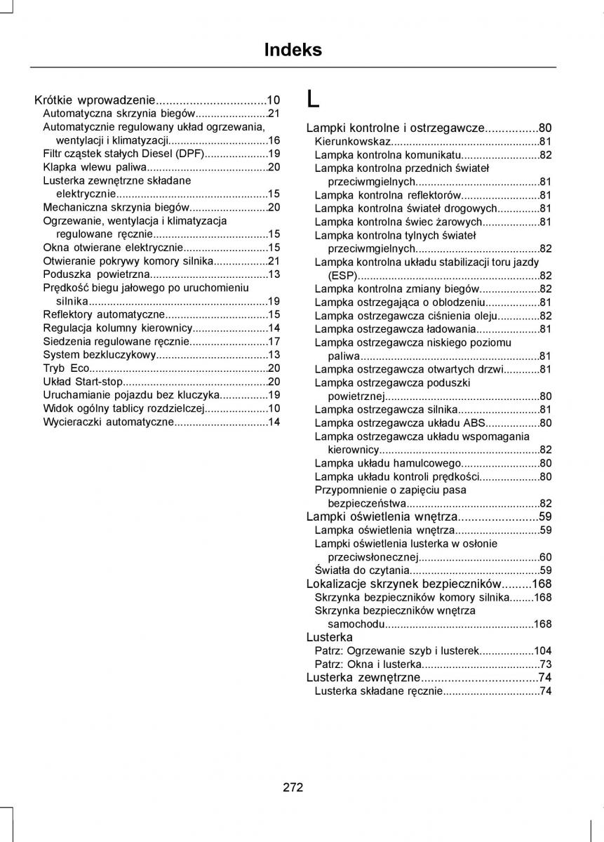 Ford Focus II 2 instrukcja obslugi / page 274