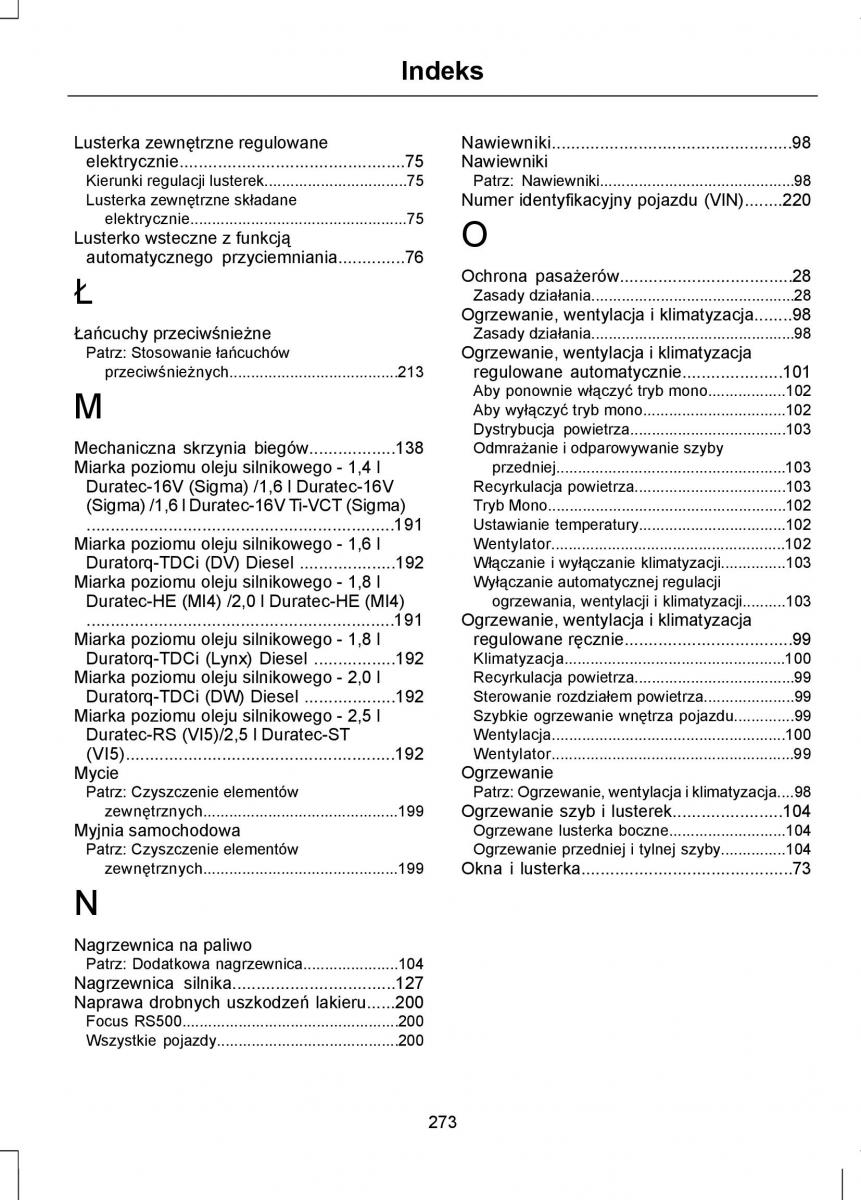 Ford Focus II 2 instrukcja obslugi / page 275