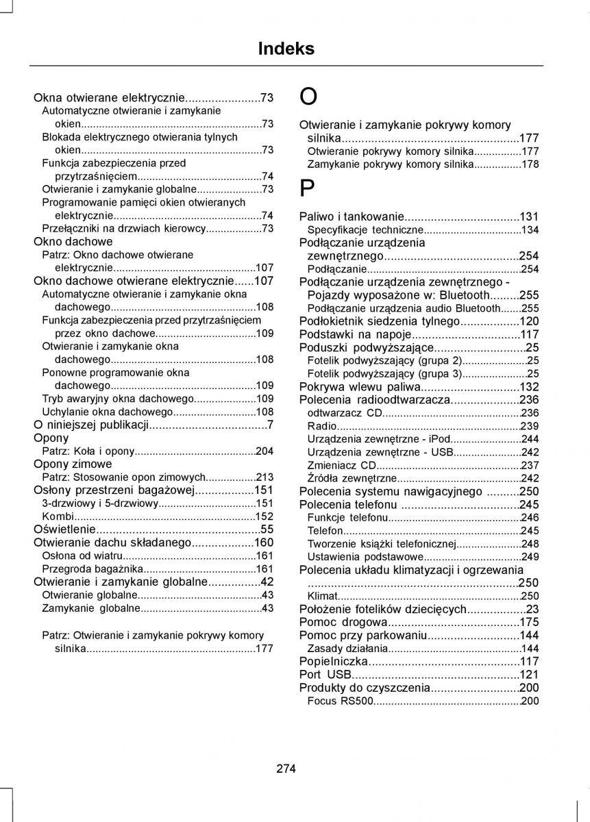 Ford Focus II 2 instrukcja obslugi / page 276