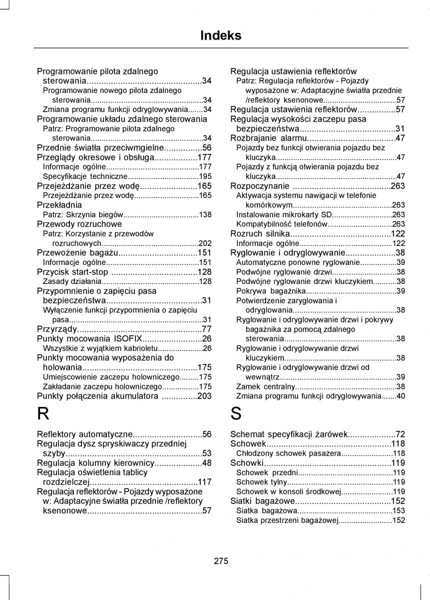 Ford Focus II 2 instrukcja obslugi / page 277