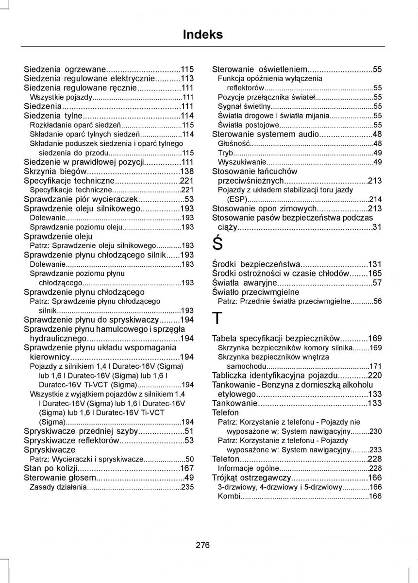 Ford Focus II 2 instrukcja obslugi / page 278