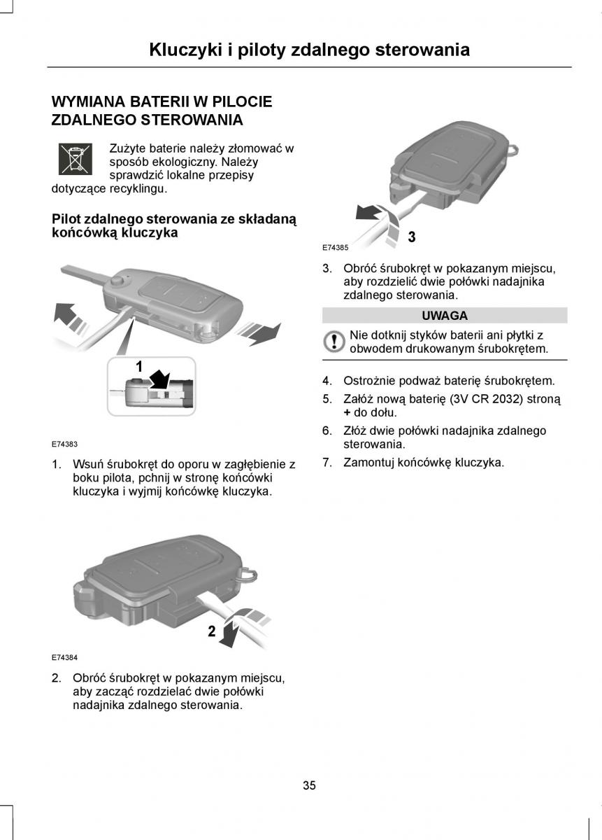 Ford Focus II 2 instrukcja obslugi / page 37