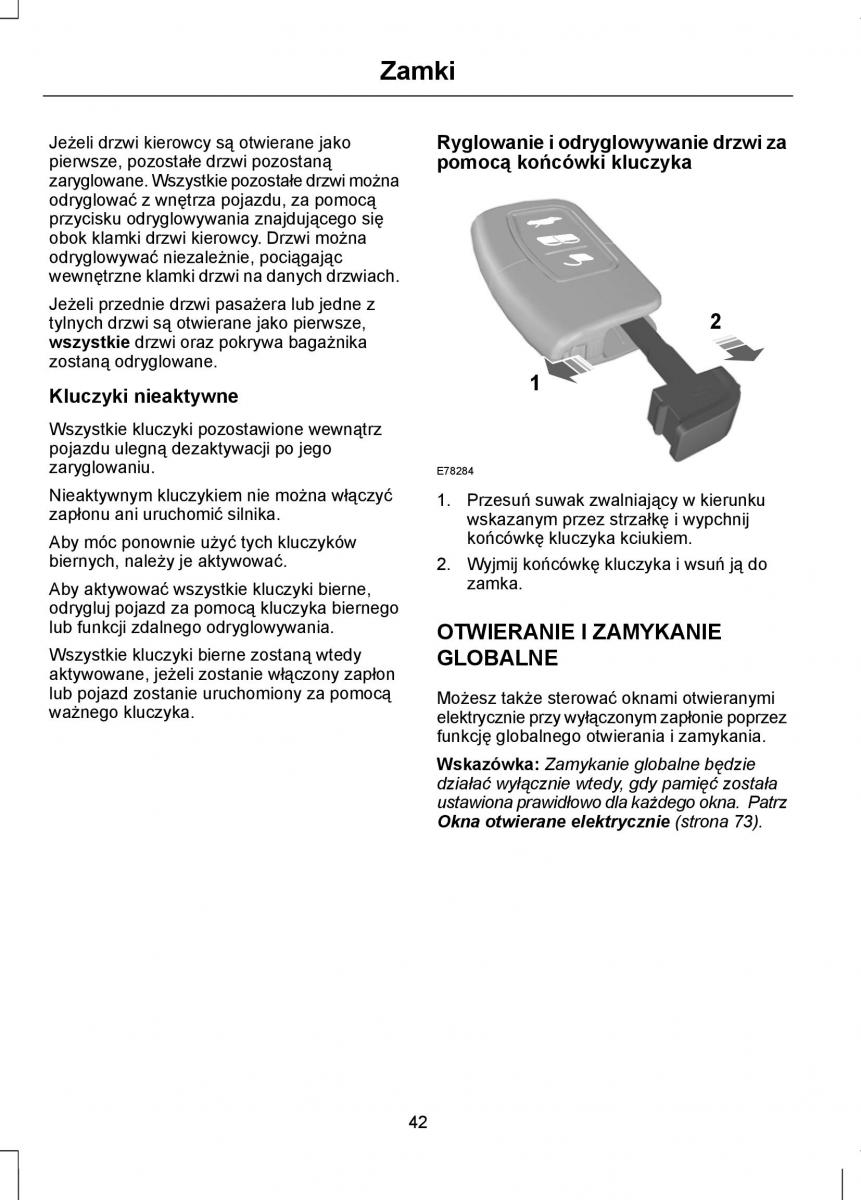 Ford Focus II 2 instrukcja obslugi / page 44