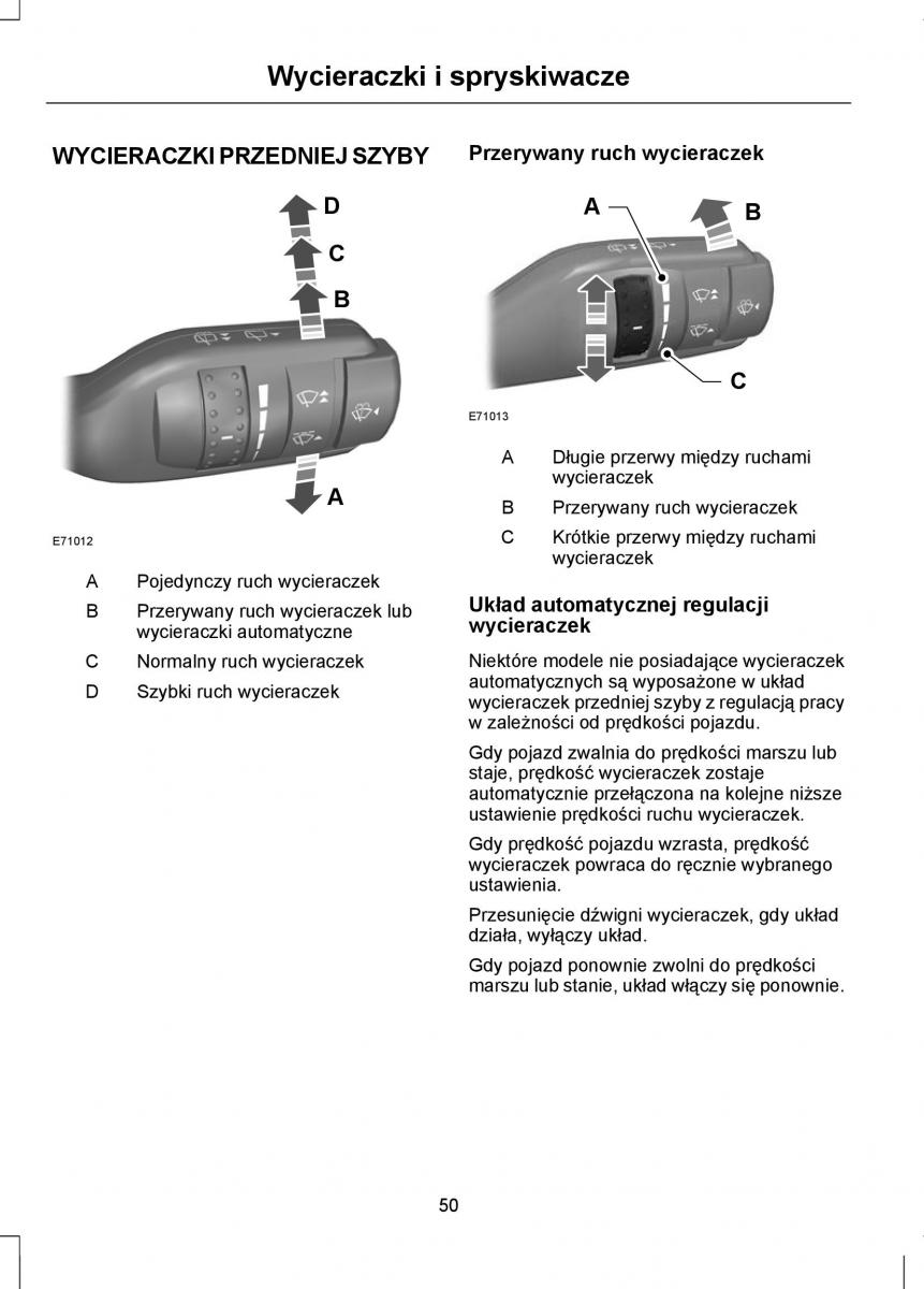 Ford Focus II 2 instrukcja obslugi / page 52