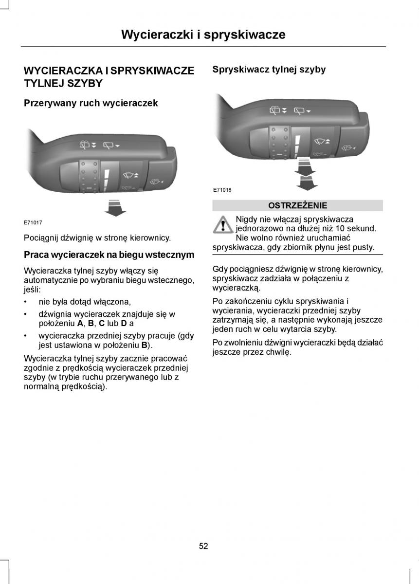 Ford Focus II 2 instrukcja obslugi / page 54