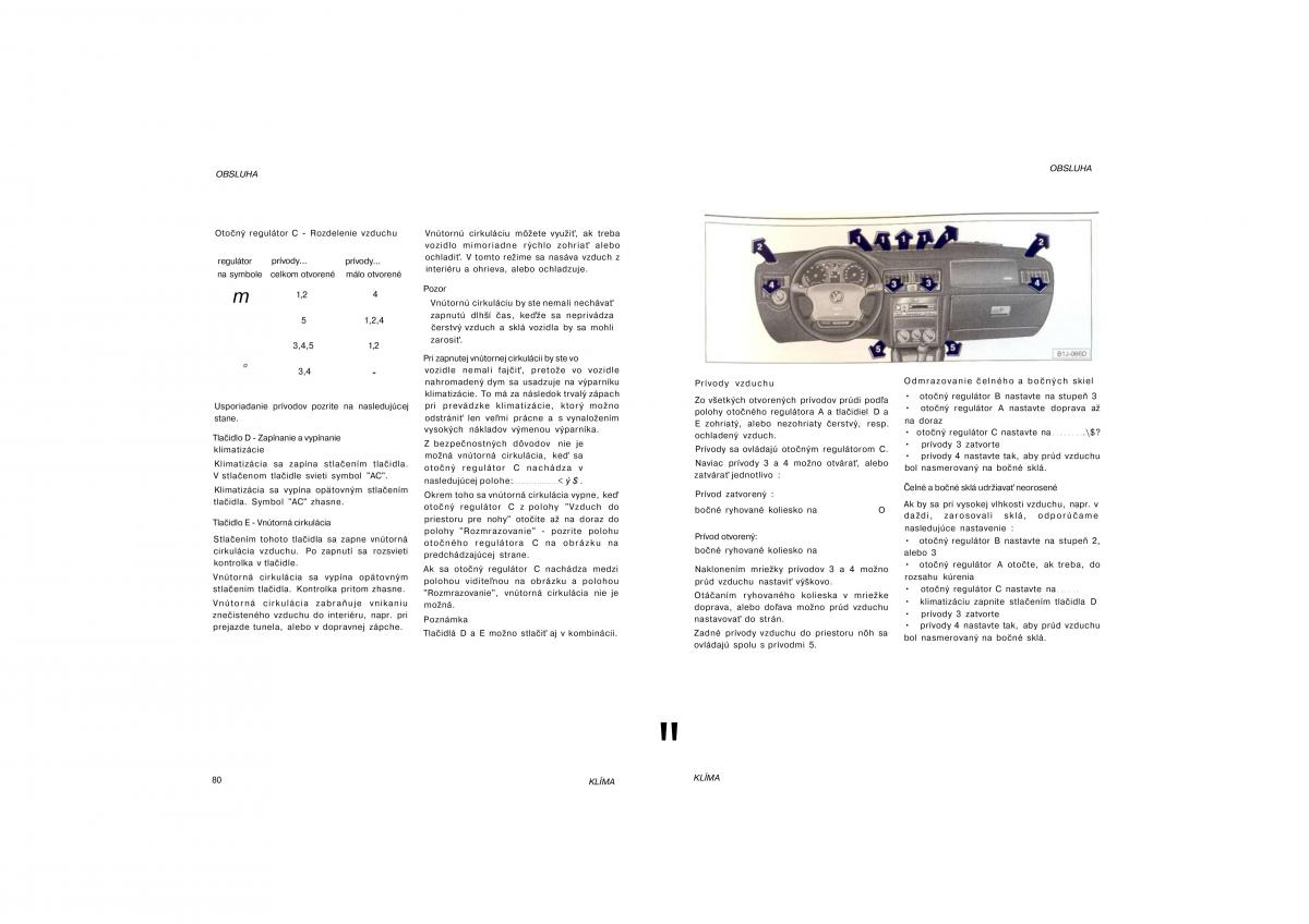 VW Golf III 3 navod k obsludze / page 40