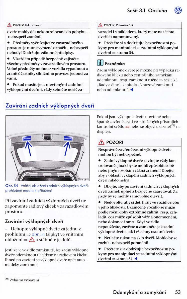 VW Golf VI 6 navod k obsludze / page 55