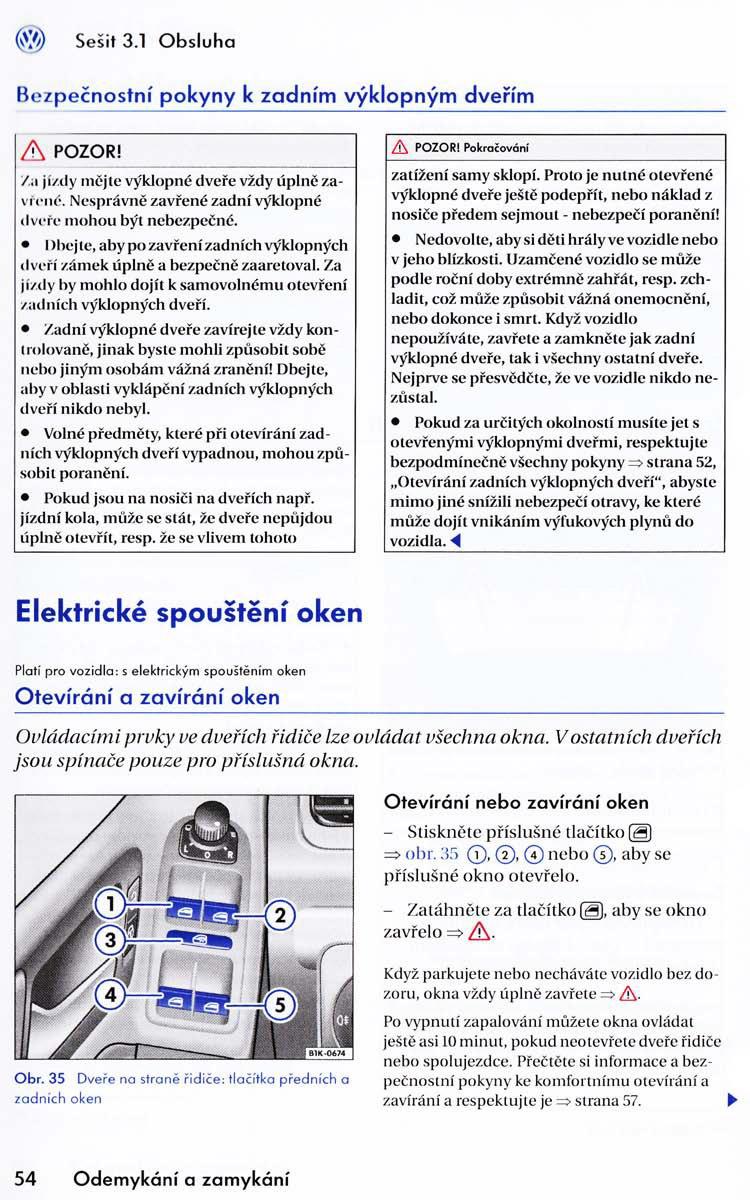 VW Golf VI 6 navod k obsludze / page 56