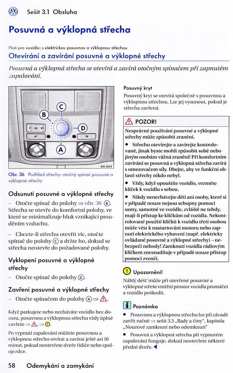 VW Golf VI 6 navod k obsludze / page 60