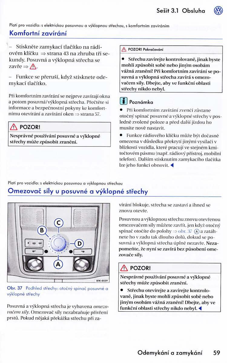 VW Golf VI 6 navod k obsludze / page 61