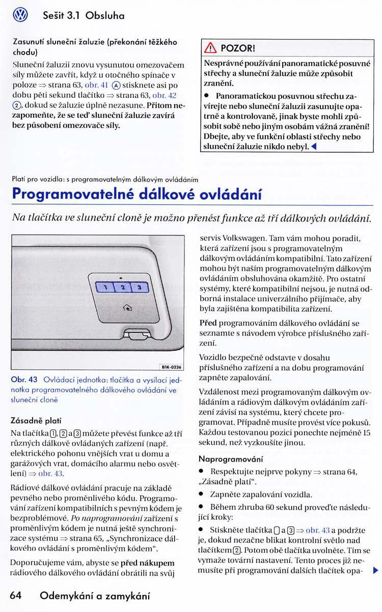 VW Golf VI 6 navod k obsludze / page 66