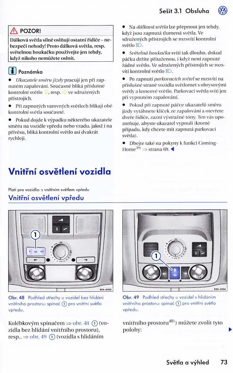 VW Golf VI 6 navod k obsludze / page 75