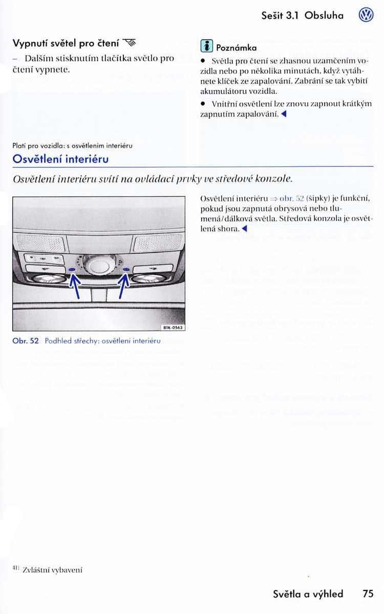 VW Golf VI 6 navod k obsludze / page 77