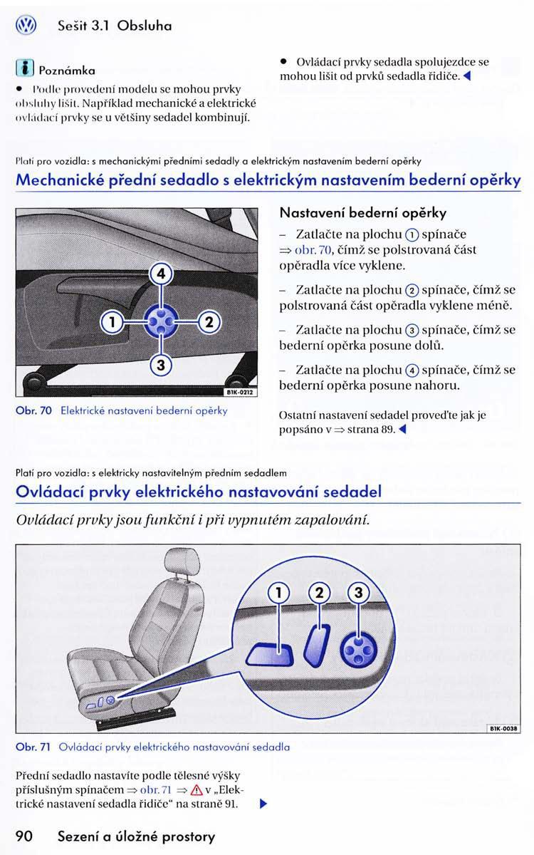 VW Golf VI 6 navod k obsludze / page 92