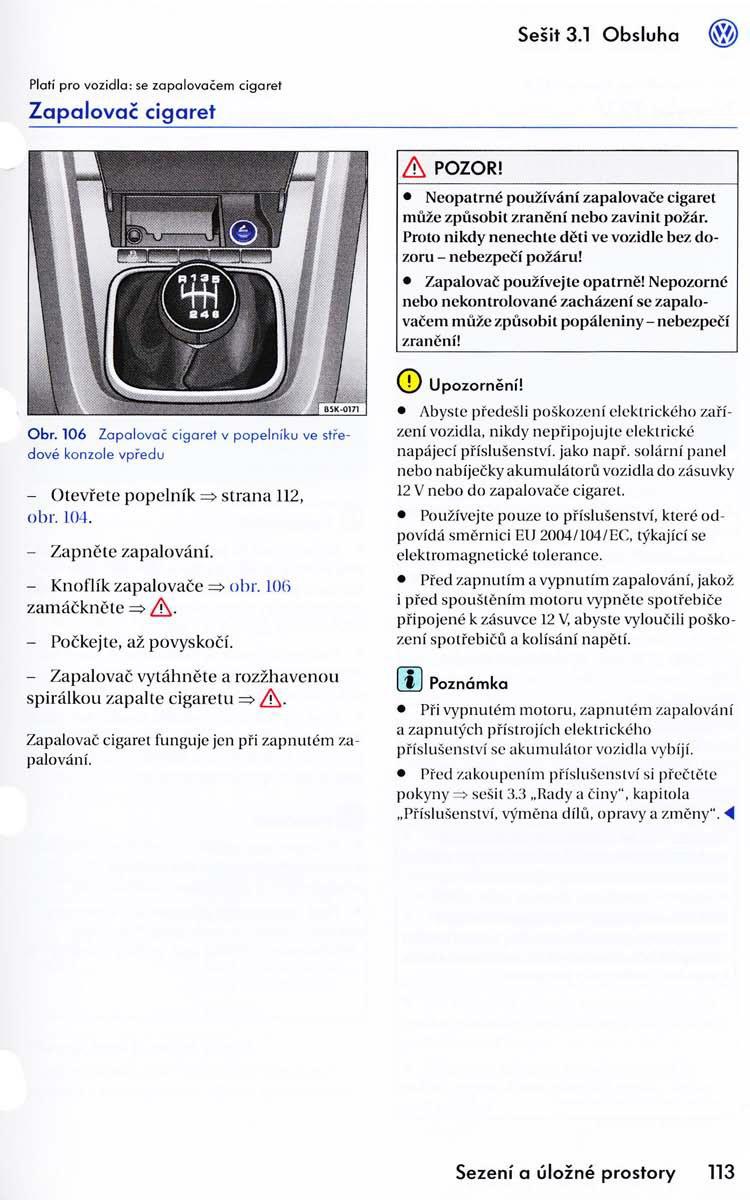 VW Golf VI 6 navod k obsludze / page 115