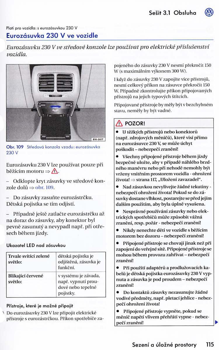 VW Golf VI 6 navod k obsludze / page 117