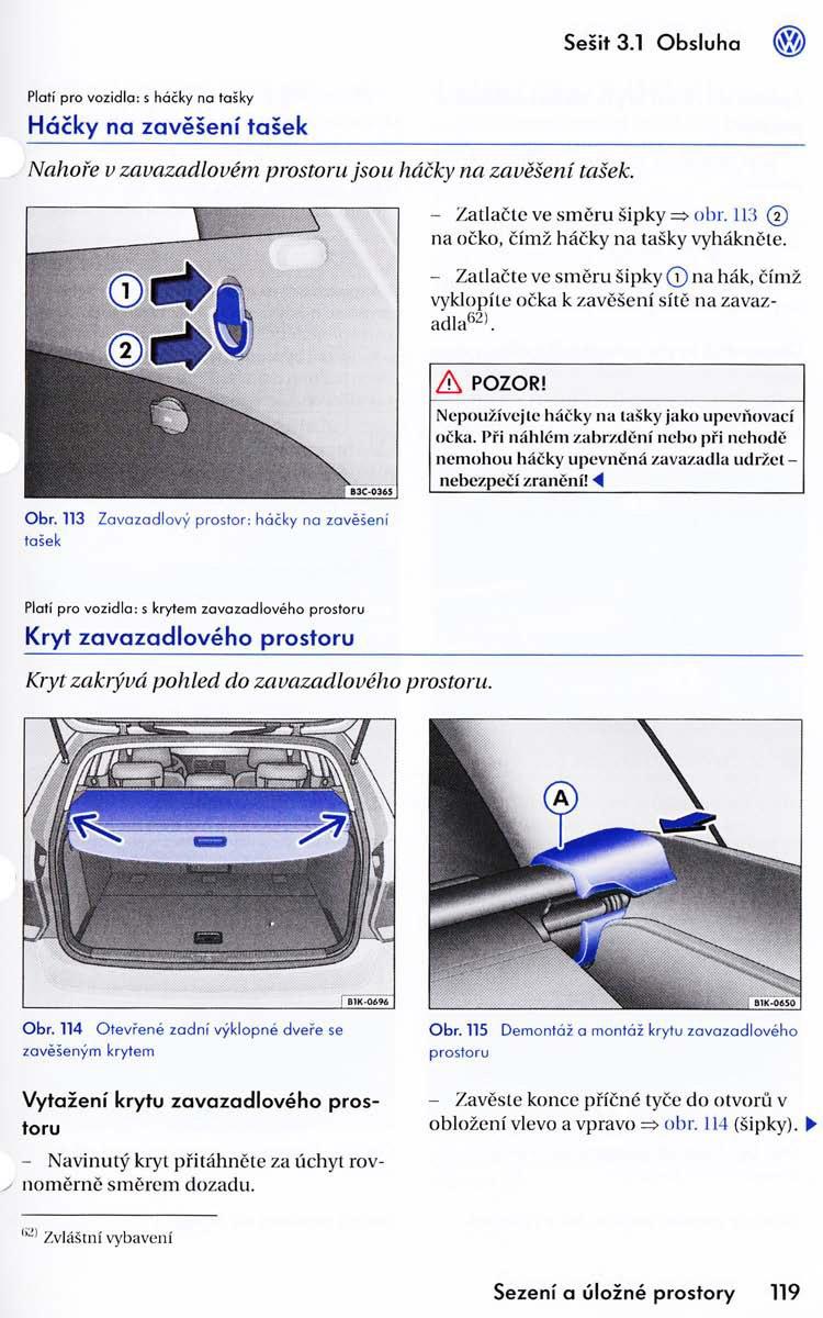 VW Golf VI 6 navod k obsludze / page 121