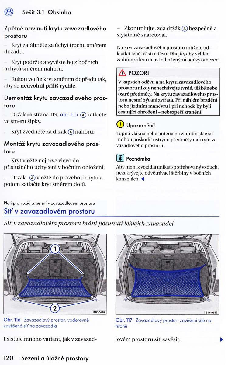 VW Golf VI 6 navod k obsludze / page 122