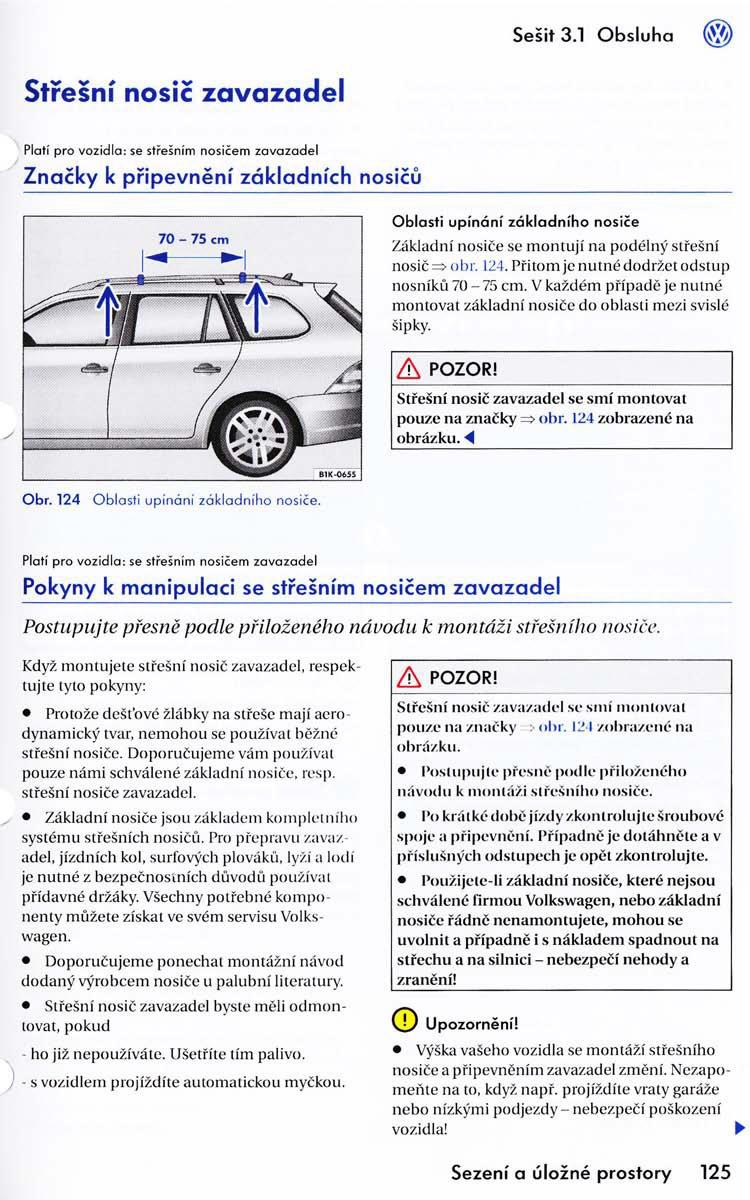 VW Golf VI 6 navod k obsludze / page 127