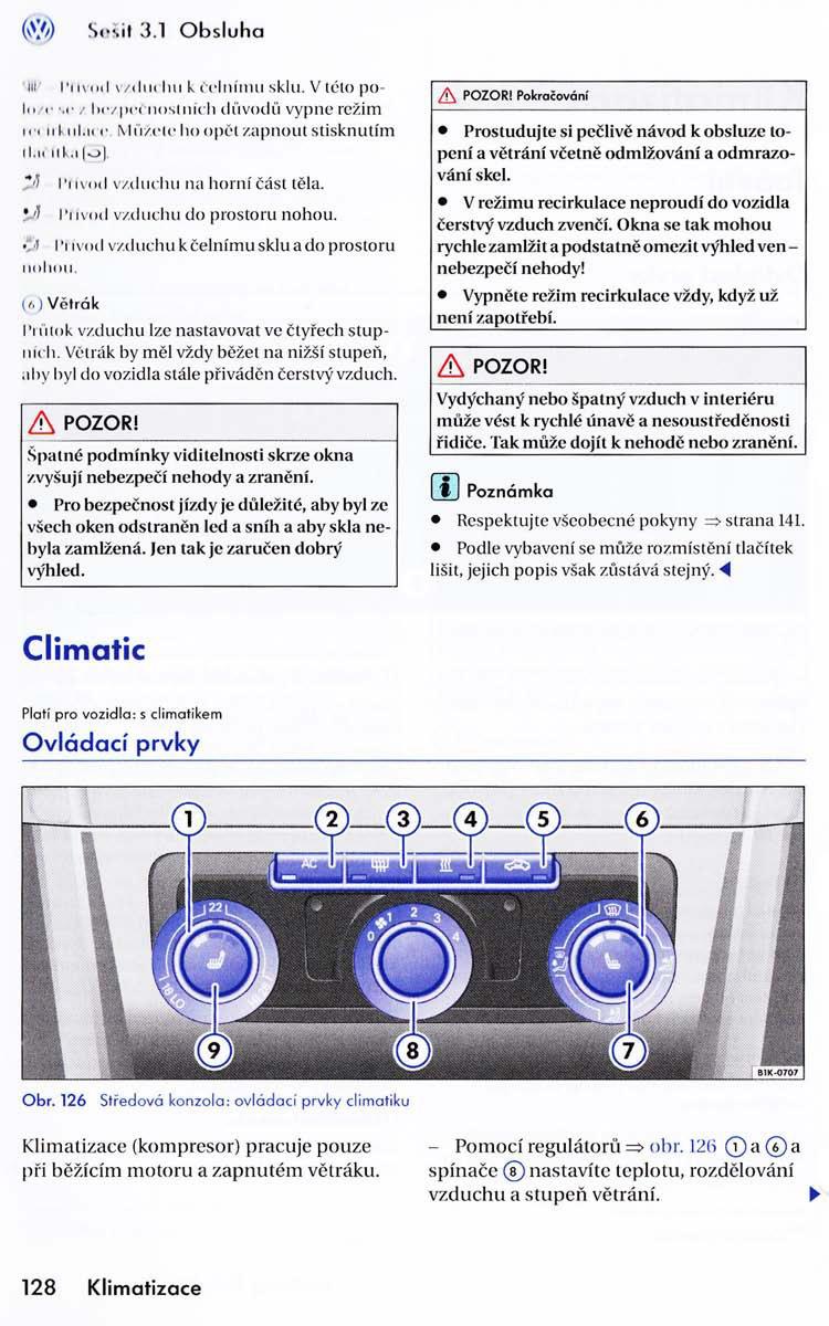 VW Golf VI 6 navod k obsludze / page 130