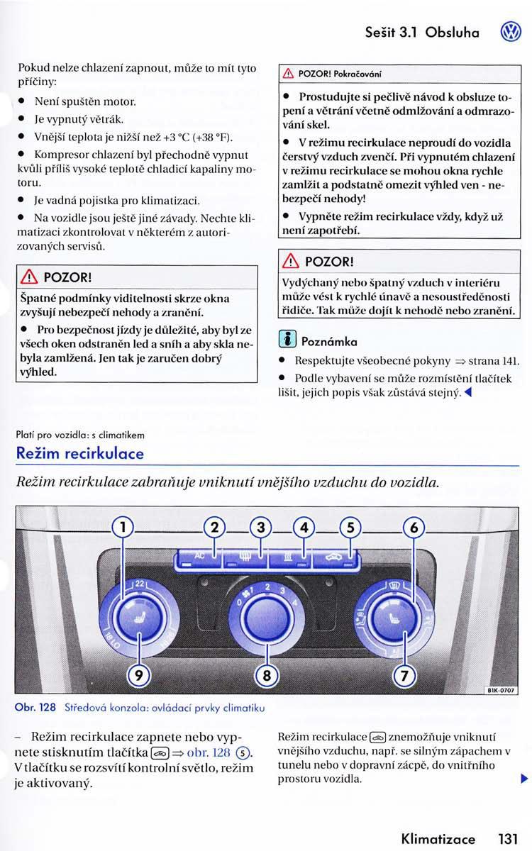 VW Golf VI 6 navod k obsludze / page 133