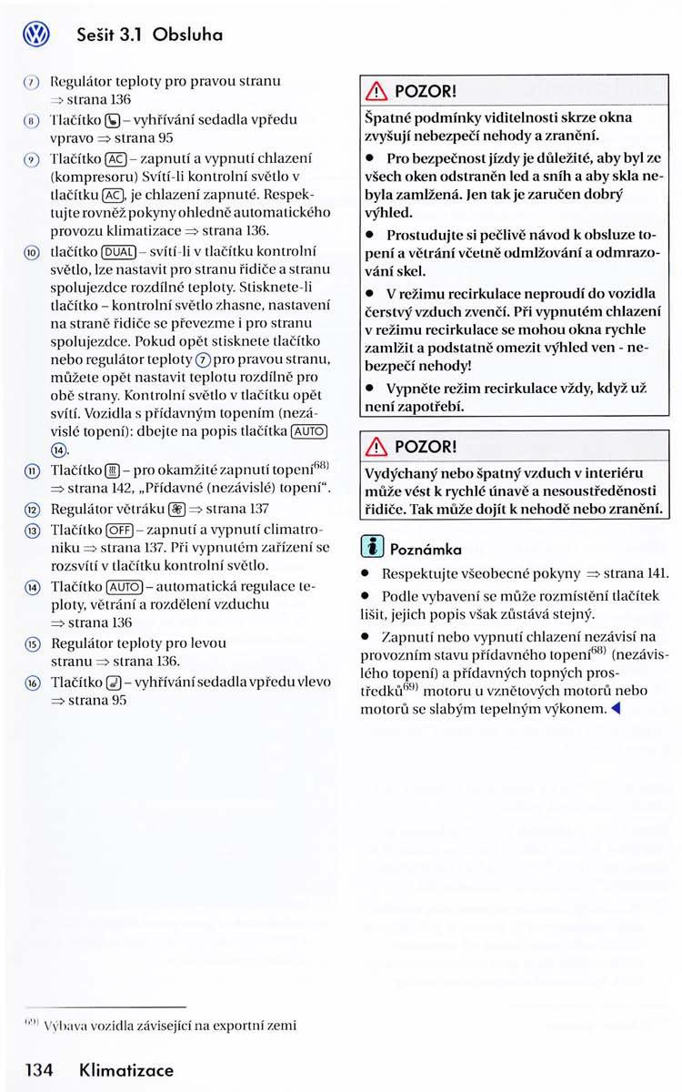 VW Golf VI 6 navod k obsludze / page 137